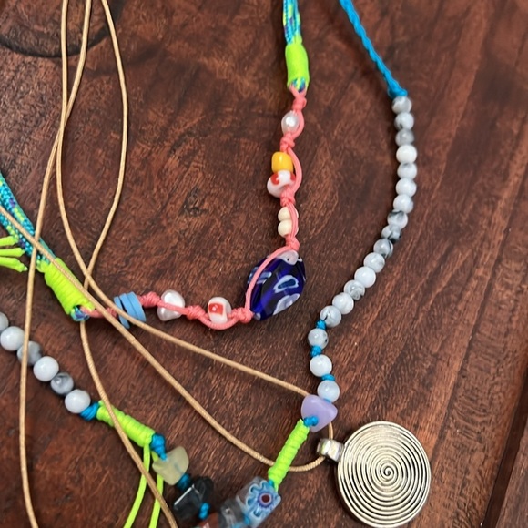 Free People My Magic Layered Necklace Ariana Ost Bohemian Glass Whimsical -New - Picture 9 of 12